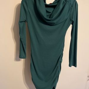 Green cotton mini dress